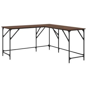 vidaXL escritorio madera de ingeniería roble marrón 149x149x75 cm