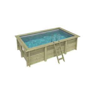 Piscina de madera aqua 4.65x2.85 – h.1.24, gris, - sin solera
