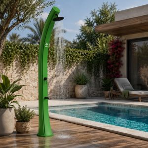 Sined ducha solar verde 40l latón antical para exterior 226cm pehd