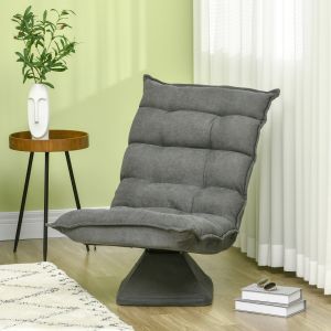 Sillón giratorio reclinable gris de acero para salón y oficina 120 kg