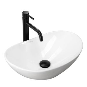 Rea lavabo sobre encimera royal mini white oval, 47x30x15 cm