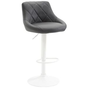 Taburete de bar regulable - gris - polipiel