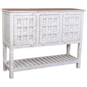 Aparador de madera blanco 130x42x101