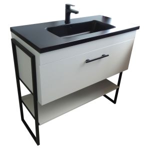 Ondee - mueble de baño 1dus - l90cm - blanco - lacado - entregado montado