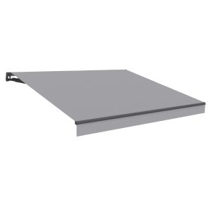 Toldo manual retráctil 2,5x2m gris poliéster – lona anti uv - aluminio