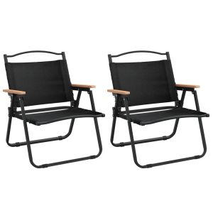 vidaXL sillas de camping 2 uds tela oxford negro 54x43x59 cm