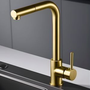 Imex - grifo monomando de cocina extraíble oro serie malta