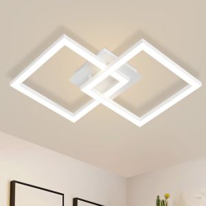 Nettlife lámpara de techo LED negra geométrica de 24w, iluminación de