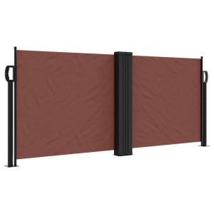 vidaXL toldo lateral retráctil marrón 100x600 cm
