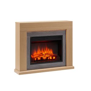 Chimenea eléctrica BALDERIA Apollon - de pie, 2000W - roble claro