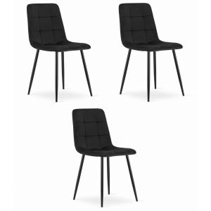 Valora sillones pyra terciopelo negro modernos x3