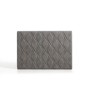 Cabecero rubí para cama de 90 de tela gris 115x115x8. Matris