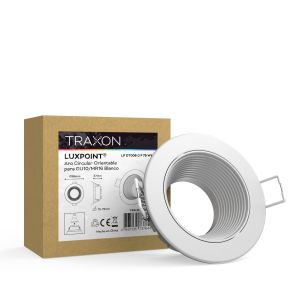 Aro circular orientable blanco dt006 para bombilla LED gu10 aluminio+pc