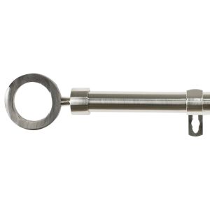 Barra de acero extensible y decorativa  (plata, 120-210cm aros acero)