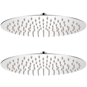 vidaXL cabezal de ducha efecto lluvia 2 pzs acero inoxidable ø 30 cm