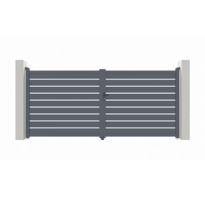Puerta automática abatible vogel 3,5m h.180cm + motor brazo b500