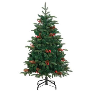 Árbol de navidad artificial con piñas y bayas 150 cm es9410