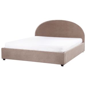 Cama con almacenaje vaucluse bouclé gris pardo 180 x 200 cm