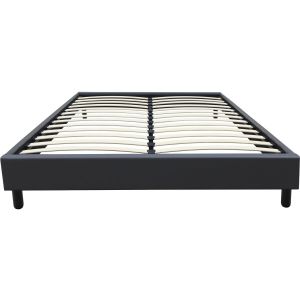 Somier "andy" - 160 x 200 cm - PVC - gris antracita