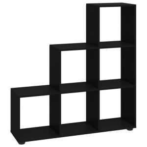 vidaXL estantería forma de escalera madera contrachapada negro