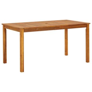 vidaXL mesa de jardín madera maciza de acacia 140x80x74 cm