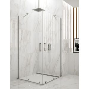 Mampara de ducha angular allstone hidra 2+2, sin perfil 70x70 cm