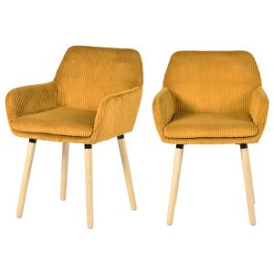 Sillas escandinavas de pana amarilla - lote 2 - 54 cm