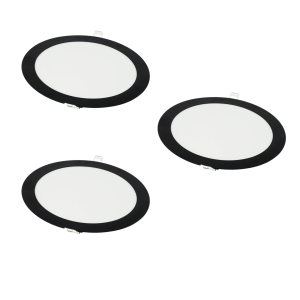 Pack x3 downlight LED 18w blanco neutro 4200k redondo empotrar marco negro