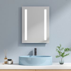Emke espejo de baño LED espejo de pared 45x60 cm con luz blanca fría