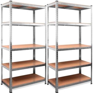 Pack 2 estanterias metálicas galvanizadas nyana 875kg 5 baldas 180x90x40cm
