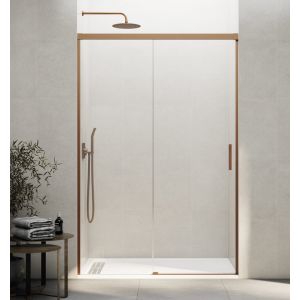 Mampara frontal basic fijo + corredera serigrafiado cobre 175 cm