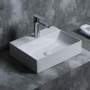 Lavabo de sobreponer k45 cerámica 45,5x12,5x35,5 cm blanco