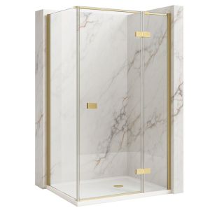 Rea cabina de ducha atlas 80x80 brush gold izquierda, 80x80x200 cm