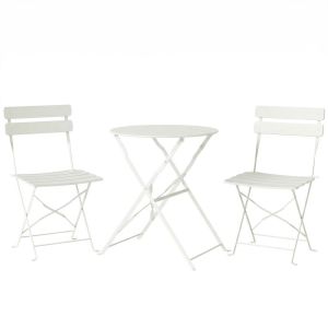 Conjunto de bistró 58x58x70 cm metal color beige Outsunny