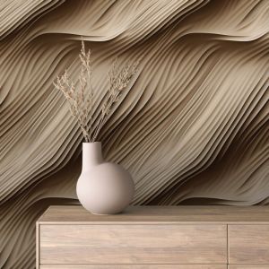 Papel pintado 3d ondas beige 60cm por 250cm