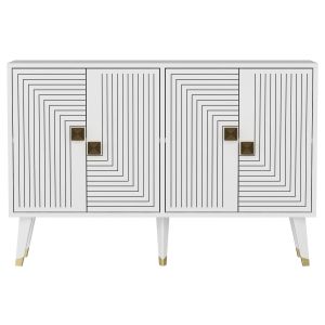 Aparador de madera "ahart" - 120 x 30 x 80 cm - blanco