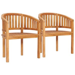 vidaXL sillas con forma de banana 2 unidades de madera maciza de teca