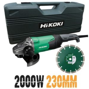 Amoladora hikoki 2200w 230mm con estuche y disco