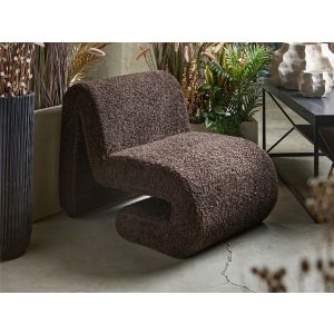 Sillón rizo largo marron 58x85x62cm