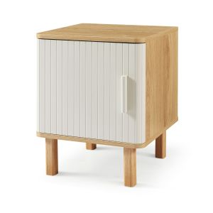 Mesita de noche ferrersp 2 compartiemntos mdf 50x40x40cm - roble/arena