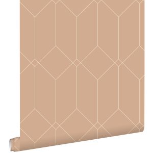 Estahome papel pintado arte deco rojo barro cocido 50 x 900 cm
