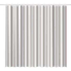 Cortina de ducha - rayen - 180x200cm - en pva - rayas blancas y beige