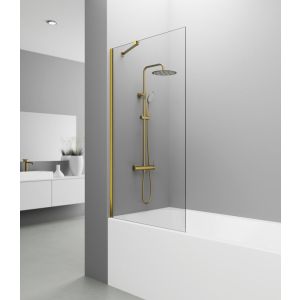 Panel fijo de bañera screen 150x85cm oro + brazo ajustable