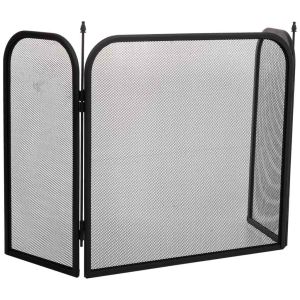 Pantalla de protección para chimenea de metal negro 97x02x53h cm
