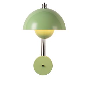 Aplique de pared de nórdico metal verde con interruptor, casquillo E27
