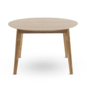 Mesa extensible hevea y sobre roble, 120/150x120x75cm