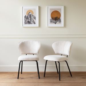 Pack de 2 sillas de terciopelo beige nilsa