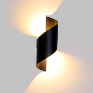 Aplique de pared aluminio impermeable 12 w negro