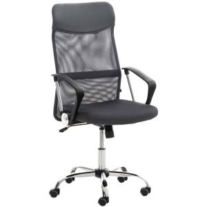 Silla de oficina ergonómica - malla - gris - 1 ud.