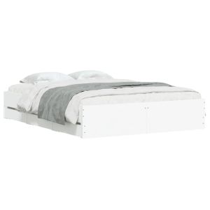 vidaXL estructura de cama madera de ingeniería blanco 150x200 cm